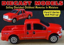 CLASSIC RED AMERICAN FORD F-350 4X4 PICK-UP TRUCK 1:60 SCALE DIECAST MODEL