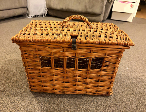 Vintage brown wicker pet - vintage,
