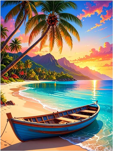 Tile mural tropical beach - mural,