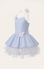 Girls Blue Striped Halter