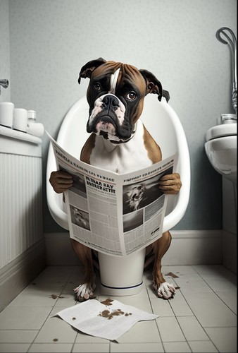 Boxer dog toilet - boxer,