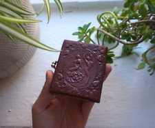 Vintage Spanish Brown Leather Dancers Shaker Wallet Coins Tray Purse vtd