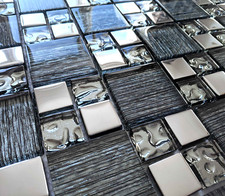 Luxury Black Grey Silver Foil