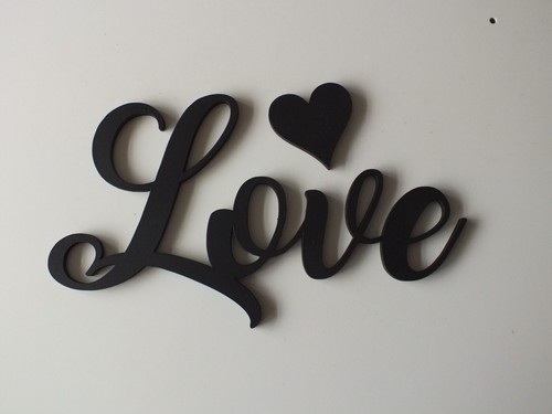 Small wooden love sign - small,