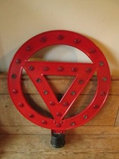 Warning triangle aluminum road sign. traffic sign.vintage sign.road sign.