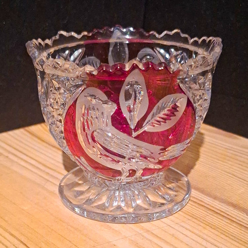 Lead crystal footed - , candy