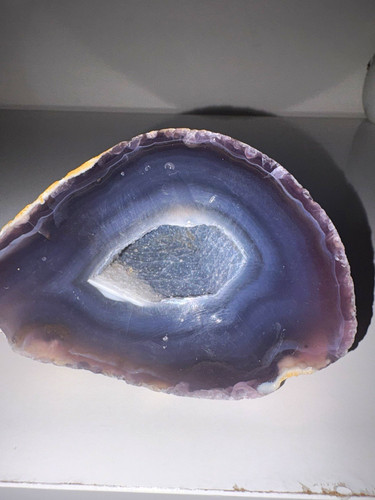 Polished banded agate geode - polished,