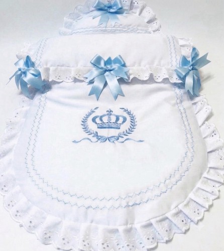 Pram quilt and pillow set - pram, blue