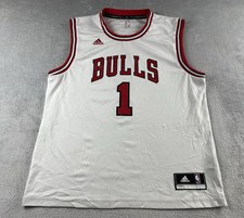 Chicago Bulls Adidas Basketball Jersey Men’s Large White Vest NBA #1 Rose