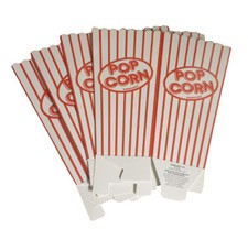 Red & White Small Flat Pack Cardboard Popcorn Box Henbrandt (10 or 100 Boxes)