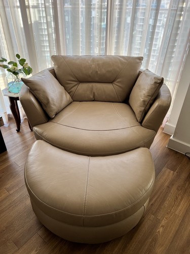 Dfs leather swivel chair - chair, +