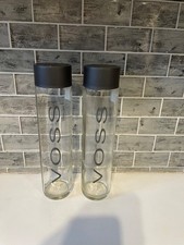 2 VOSS GLASS WATER BOTTLES