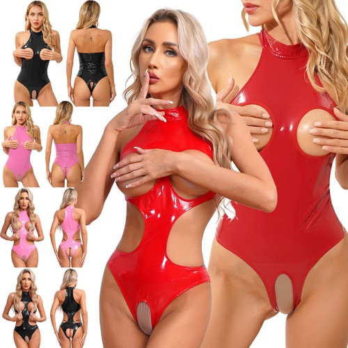 Women leather opening - leather, breast