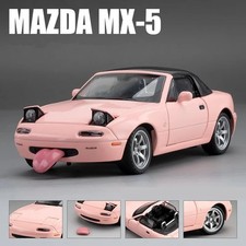 1/32 Mazda MX-5 Miniature Diecast Miata Roadster Toy Car Model Sound Light Doors