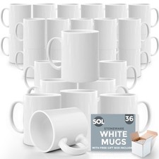 12-48pk Plain WHITE Mugs 11oz