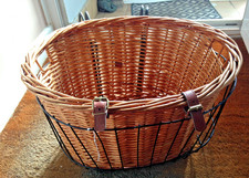 Bicycle Wicker Front Basket With Rack Very Good Condition