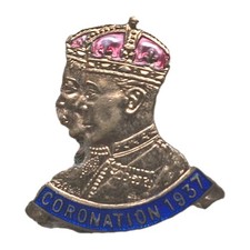 Coronation Pin Badge 1937 King
