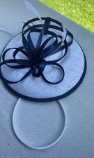 White And Blue Fascinator