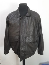 Mens Vintage Pierre Cardin Brown Leather Coat Size L