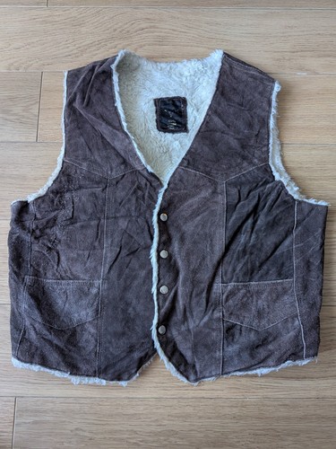 Vintage brown suede shearling - brown,