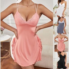 Women Lace Nightdress Chemise Babydoll Lingerie Sleepwear Slip Dress Nightie PJs