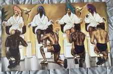 ‘Pamper Party’ by Wak 2000. Ladies beauty parlour with scantily clad men.