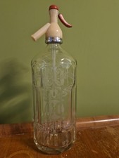 Vitage Glass Soda Syphon, With Cantrell & Cochrane Acid Etch Advertising