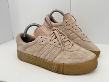 Womens Adidas SAMBA Salmon Pink Suede Trainers UK 6.5 EU 40 - Wedge Gum Sole