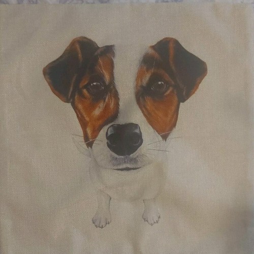 Jack russell canvas cushion - "jack, russell".