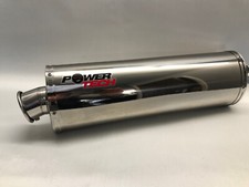 KAWASAKI ZX6R STAINLESS OVAL PERFORMANCE RACE CAN EXHAUST 98-02. 3 BOLT FITTING.