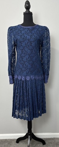 Antique 1920s day dress blue - antique,