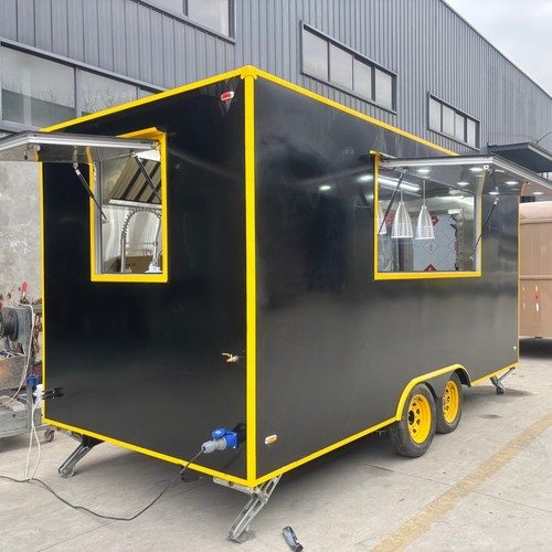Black mobile food trailer - mobile,