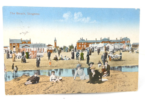 Beach skegness postcard - beach,