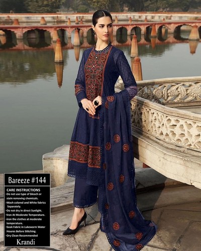 Bareeze karandi stitched suit - bareeze,