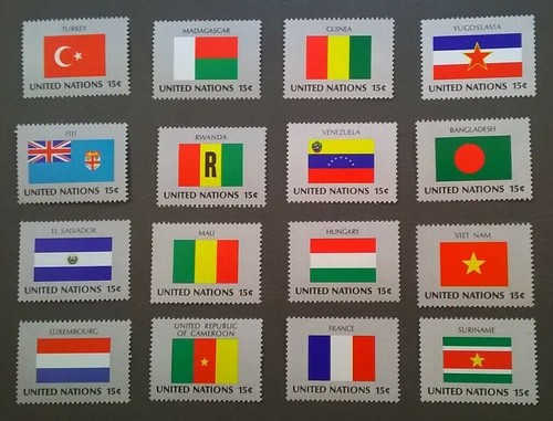 United nations 1980 flags set - 1980,