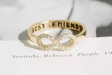 GOLD INFINITY BEST FRIENDS 1 RING SIZE 6 (M) FRIENDSHIP WOMAN  GIFT UK SELLER