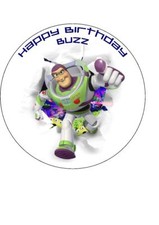 TOY STORY 4 | BUZZ LIGHTYEAR NOVELTY EDIBLE BIRTHDAY CAKE TOPPER 7.5" ROUND