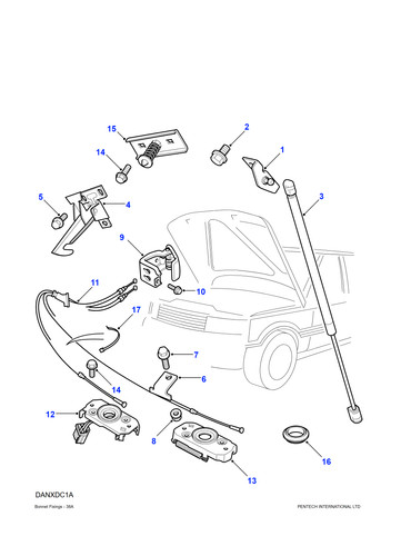Land rover genuine lever - land,
