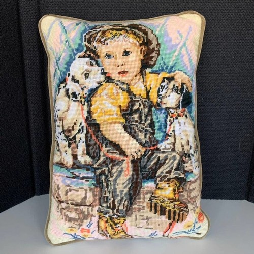 Vintage needlepoint child - vintage,