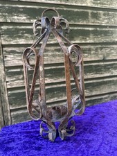 Vintage Wrought Iron Hanging Candle Lantern 