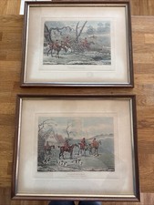 2 Fox Hunting Etching Prints