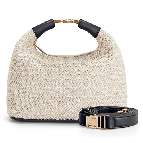 Women woven straw shoulder - straw,