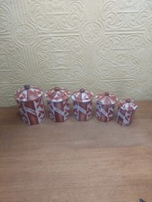 Set Of 5 Vintage French Enamel