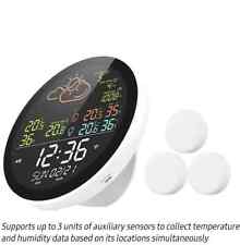 Smart Weather Station With Clock Indoor Outdoor Temperature UV Humidity Colored