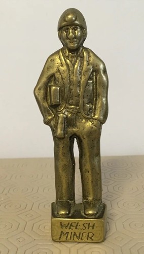 Vintage brass welsh coal miner - vintage,