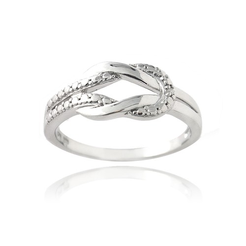 925 silver diamond accent - diamond, knot