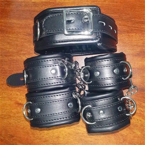 Leather handcuffs ankle - pu,