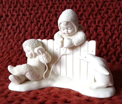 Snow babies burning the - "burning,