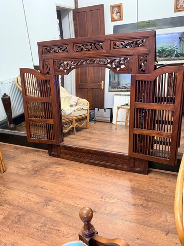 Hand carved wooden - wooden, mirror