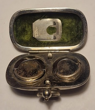 Vintage Double Sovereign Silver Tone Case